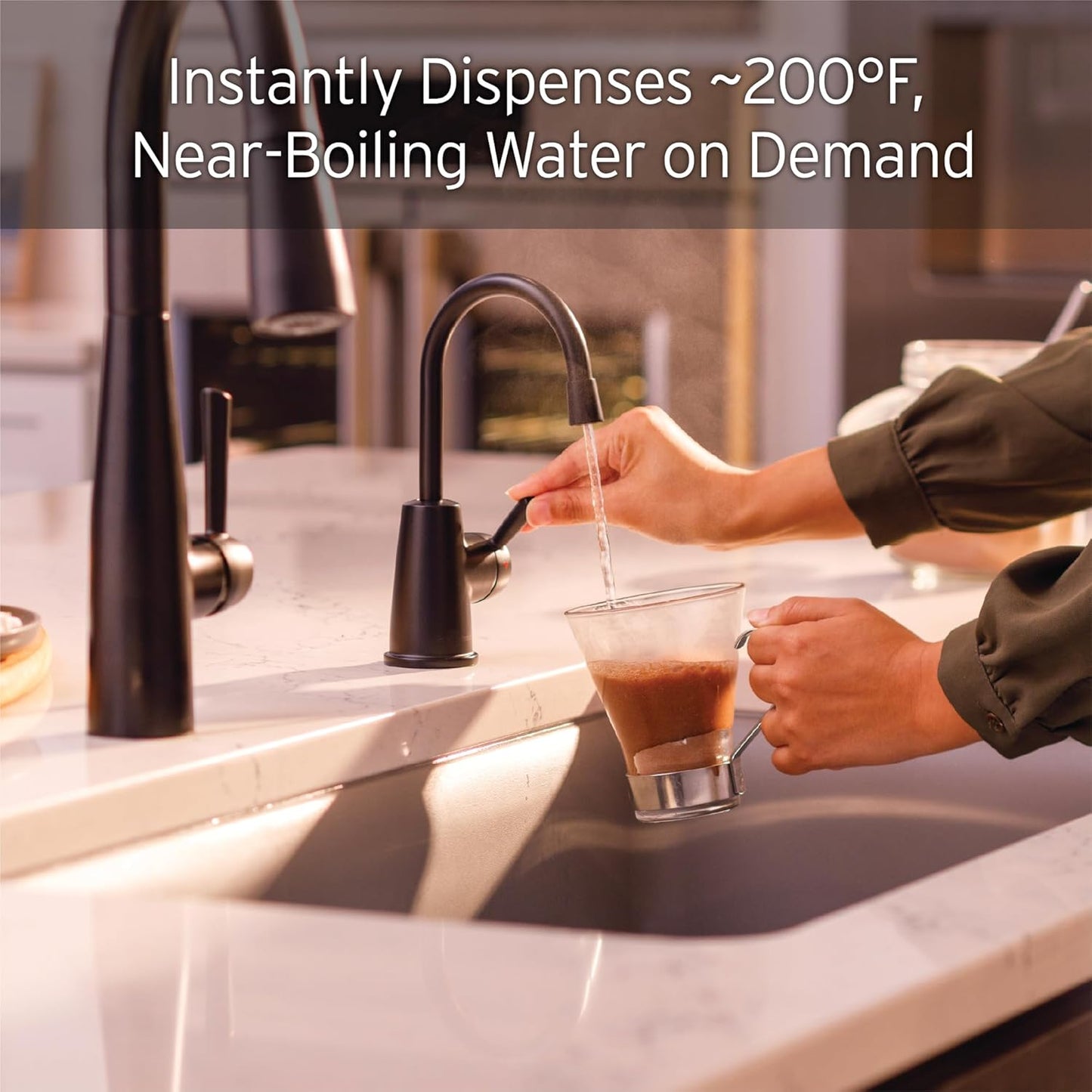 InSinkErator Stainless Steel Tank, H250MBLK-SS HOT250 System, Single-Handle Matte Black Faucet with 2/3-Gallon Instant Hot Water Dispenser & STC-MTBLK Push SinkTop Switch Button, Matte Black