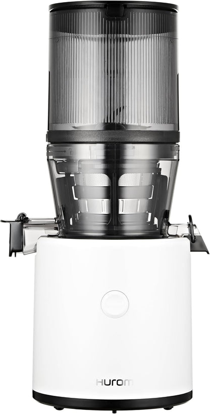 Hurom H320 Cold Press Juicer Machine, Easy to Clean Masticating Slow Juicer, Coarse Strainers, Self-Feeding, Hands Free, Family Size, Quiet Motor, Easy Assembly (White)