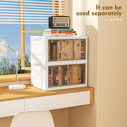 YFXCVSL 4 Tier Plastic Storage Bins with Lid 32QT, Stackable Storage Bins