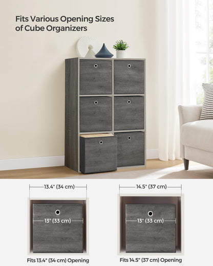 SONGMICS Storage Cubes, Set of 6, 13-Inch Foldable Closet Organizers