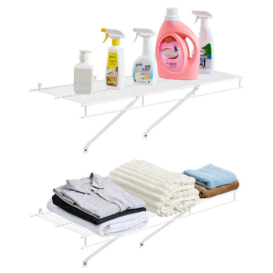 VEVOR Wire Shelf Kit, 3 ft, Set of 2, Wall Mounted Wire Shelves, Heavy-Duty Carbon Steel Hanging