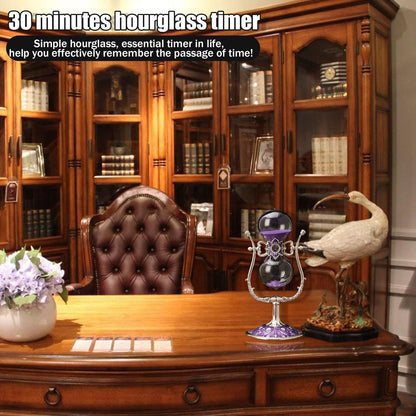 Sanduhr 30 Minuten,Hour Glass,360° flip Metal Vintage Hourglass,Hourglass Decor,for Home Decoration Office Desk Wedding Party Decor Kitchen Timer (Purple Sand)