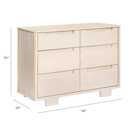 babyletto Yuzu 6-Drawer Dresser in Washed Natural, Greenguard Gold Certified