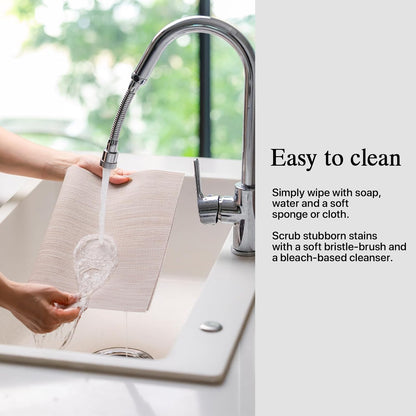 Placemats Set of 12 - Easy Clean Woven Vinyl Placemats for Dining Table, Indoor/Outdoor Place Mats, Washable PVC Table Mats（Beige）