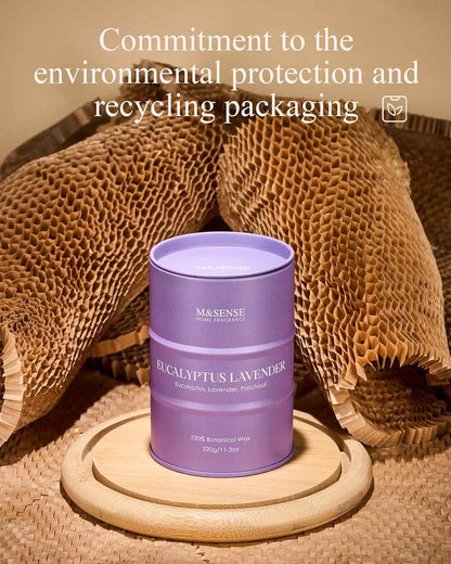 M&SENSE Eucalyptus Lavender Scented Candles Natural Non Toxic, Aromatherapy Candle for Stress Relief Meditation Relaxing, Housewarming Gifts for Women Men, 11.3oz 70 Hour Long Burning