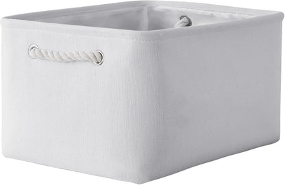 TheWarmHome Fabric Storage Bin, Large 1 Pack 15.7L*11.8W*8.3H Storage Basket for Home Storage and Organization, Shelf Basket with Cover for Living Room Bedroom Closet（White