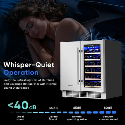 30" Stainless Steel Wine & Beverage Refrigerator - Dual Zone, Built-in/Freestanding with Upgraded Cooling - 30 Bottles & 110 Cans Capacity