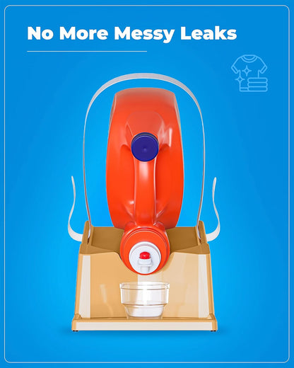 TidyFriend Laundry Detergent Holder Stand Organizer with Drip Tray, 2 Pack Laundry Soap Holder with Non-Slip Rubber Feet for Washing Space Organization, Angled Downward Slope for Easy Pouring (Beige)