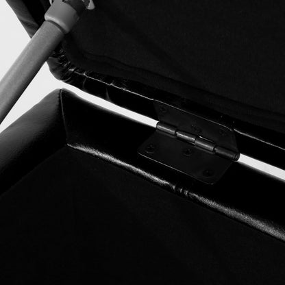 Christopher Knight Home Faux Leather Storage Ottoman Square Ottoman End of Bed Ottoman Cube for Bedroom Entryway Foot Rest Stool with Hinged Lid 30.25" x 30.25" x 18", Black