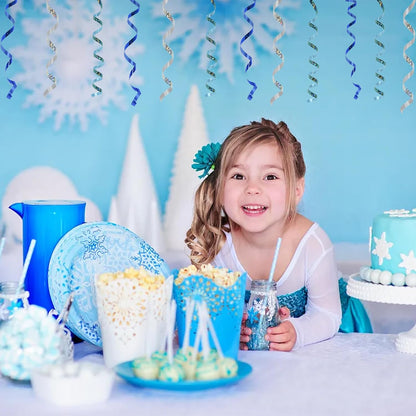 BEISHIDA Blue Blue Silver Curling Ribbons Balloon String Ribbons - 3 Pack 100 Yards for Gift Warppping Birthday Retirement Winter Frozen Party Winter Christmas Party Decorations