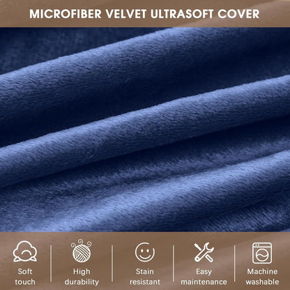 Bean Bag Chairs for Adults - Memory Foam Furniture BeanBag Chair - Kids/Teens Sofa with Soft Micro Fiber Cover - Round Fluffy Couch for Living Room Bedroom College Dorm - 4 ft, Navy