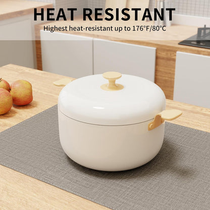 Cloth Placemats, Set of 6 Heat-Resistant Cotton Linen Blend Double Layered Machine Washable Place Mats, Wrinkle Free Thick Fabric Dining Table Mats for Indoors & Outdoors (Dark Grey, 6)