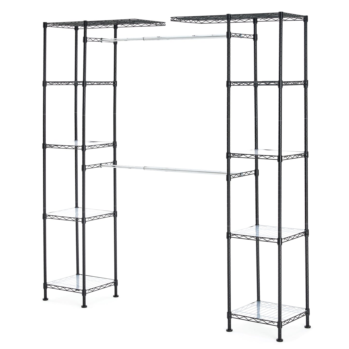 Amazon Basics Expandable Metal Hanging Closet Organizer System with Storage Shelves, Adjustable