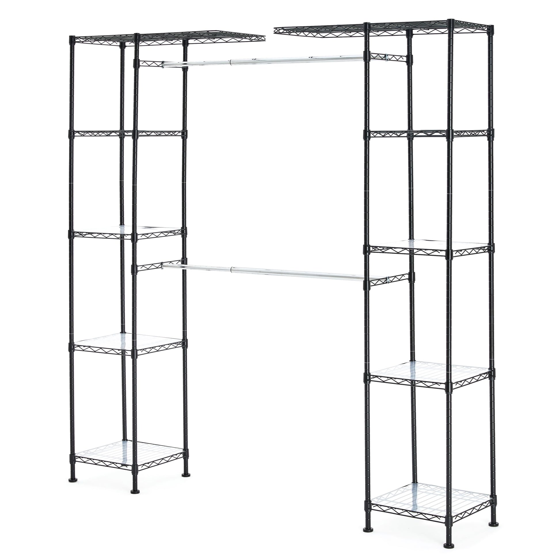 Amazon Basics Expandable Metal Hanging Closet Organizer System with Storage Shelves, Adjustable