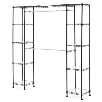 Amazon Basics Expandable Metal Hanging Closet Organizer System with Storage Shelves, Adjustable