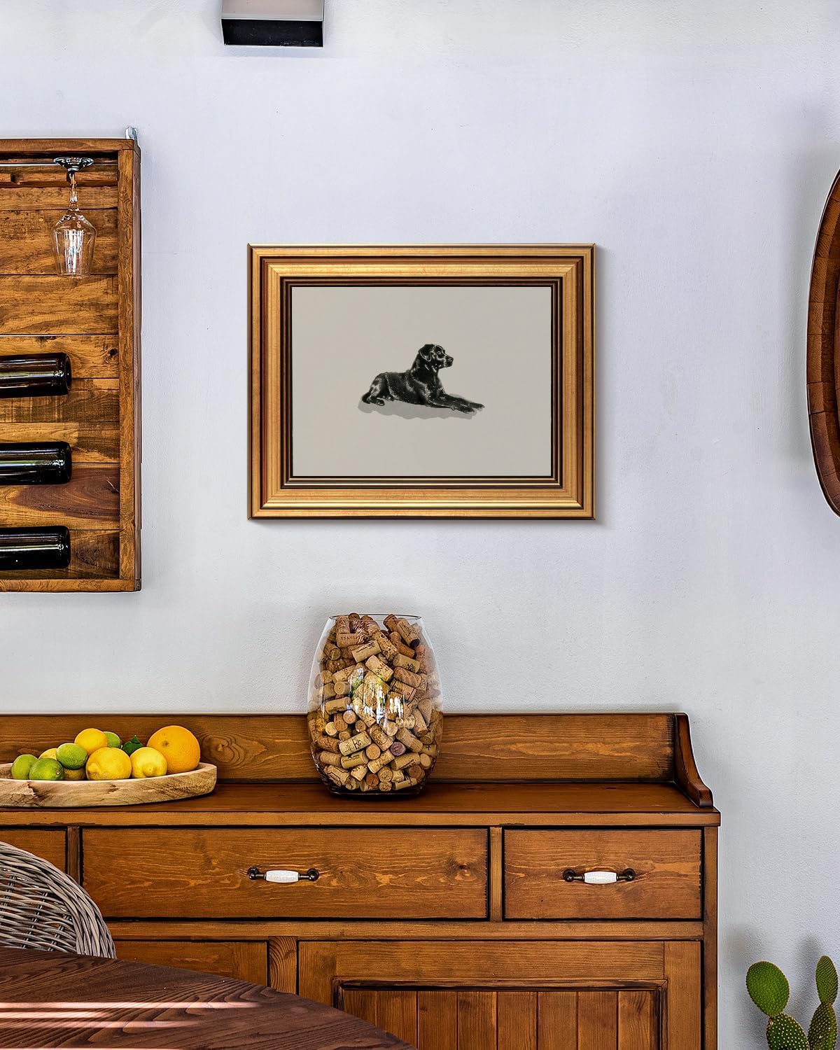 HUARCEY Gold Framed Vintage Wall Art Black Dog Wall Decor Minimalist Animal Art Pictures Room Decor Dog Lovers Gifts Modern Canvas Prints Shelf Artwork for Bedroom Bathroom Living Room 8x10in