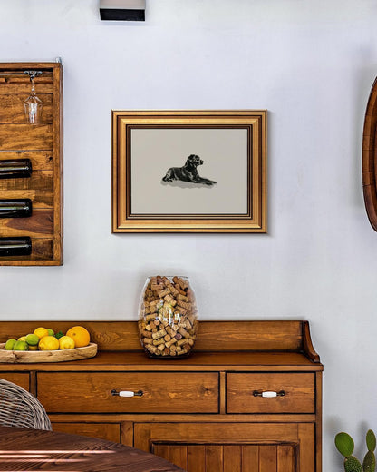 HUARCEY Gold Framed Vintage Wall Art Black Dog Wall Decor Minimalist Animal Art Pictures Room Decor Dog Lovers Gifts Modern Canvas Prints Shelf Artwork for Bedroom Bathroom Living Room 8x10in