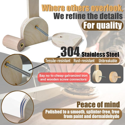 Crib Mobile Wooden Arm, Suitable for All Cribs 100% Natural Larch Hanger Nusery Decor Baby Room Safe Holder(Mobile is not Included (Bird Original Color)