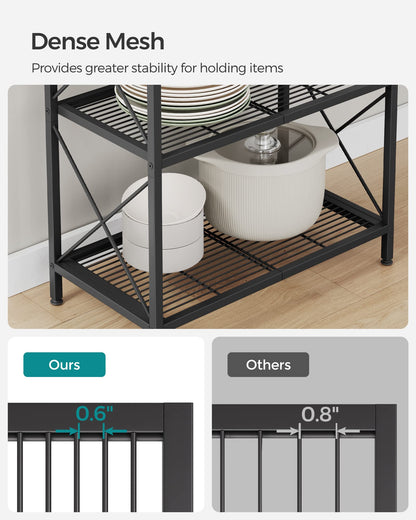 SONGMICS 5-Tier Metal Storage Rack, Shelving Unit with X Side Frames