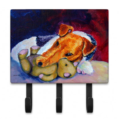 Caroline's Treasures 7355TH68 Fox Terrier and Teddy Bear Leash or Key Holder, Wall Hooks, Key Hooks