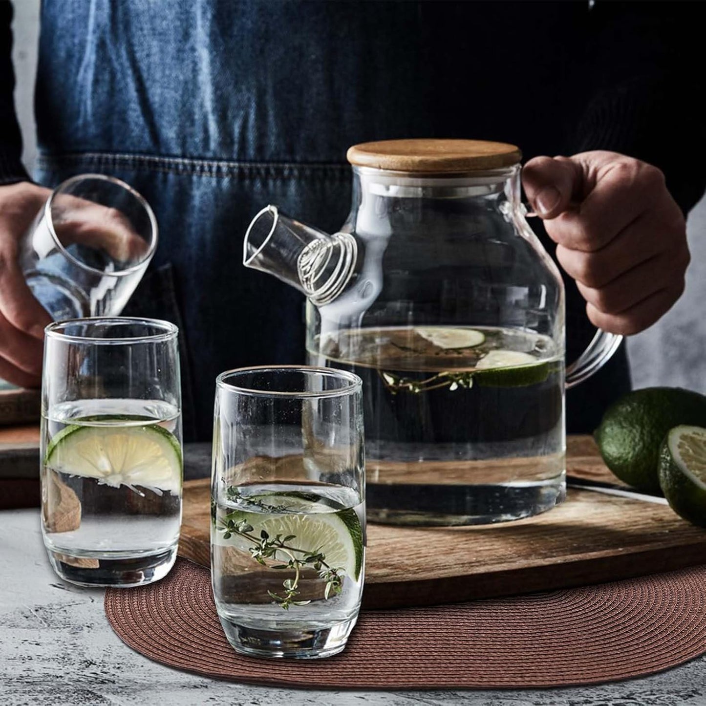 AHHFSMEI Placemats Set of 4 for Dining Table Washable Woven Vinyl Non-Slip 18x12 inches Placemat Heat-Resistant Durable Table Mats for Dining Table Easy to Clean (Oval Brown, 4)