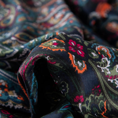 ABREEZE Luxury Vintage Black Duvet Cover Sets Damask Paisley Bedding Set Retro 100% Brushed Cotton Zipper Closure Bedding Collection Queen Size