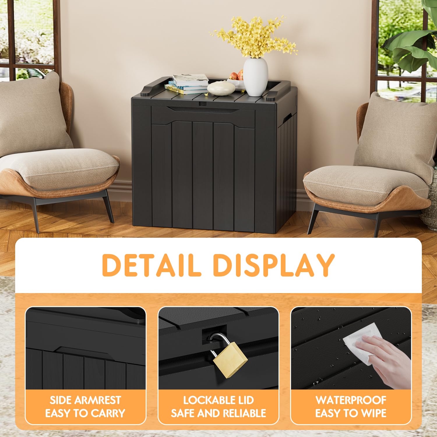 YESHOMY 30 Gal Plastic Storage Bins with Lid Stackable Box Organizers for Living Room, Office