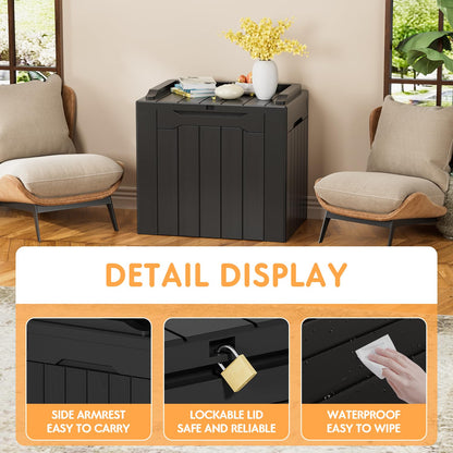 YESHOMY 30 Gal Plastic Storage Bins with Lid Stackable Box Organizers for Living Room, Office