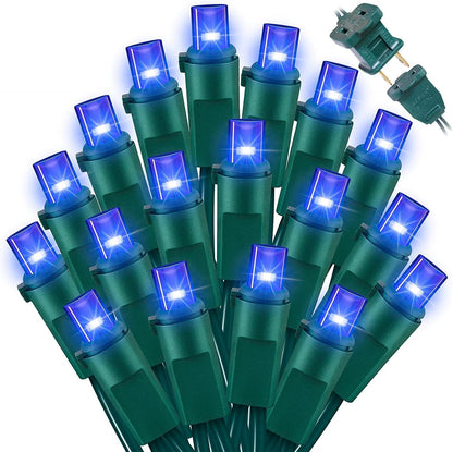 Blue Wide Angle LED Christmas Lights, 64.8 Ft 300 Count, Pack of 3 Strands 21.9 Ft 100 Lights UL Certified Commercial Grade Green Wire 5mm Holiday String Light