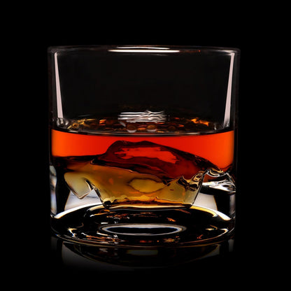 Yosemite Heavy Crystal Whiskey Glasses Gift Set of 2, Thick Freezable Bourbon Glass 1lb Each, Premium Whiskey Gifts for Men, Frozen Crystal Chills Cocktails, 10 oz