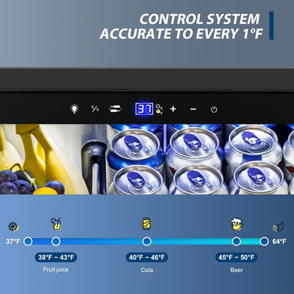 Tylza Under Counter Drawer Fridge 24 Inch, Built-in/Freestanding Beverage Refrigerator for Home and Commercial Use, Stainless Steel Material, Fast Cooling, Low Noise, Black