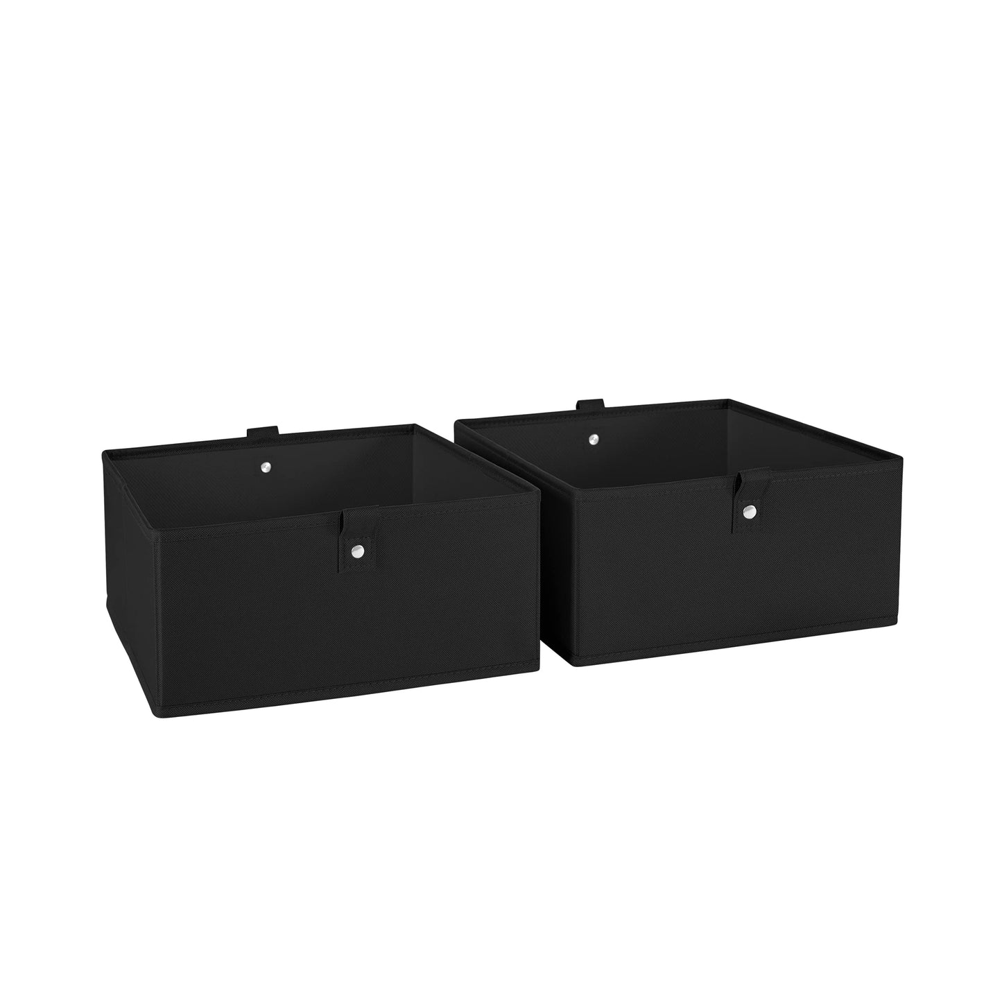 RiverRidge Folding Storage Bins - 2-pack of 5in Tall Black Cubes