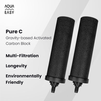 AquaEasy BB9 Activated Carbon Water Filter Candle(2 Pcs) Replacement Gravity Water Filter Candle Compatible With Gravity Filter System