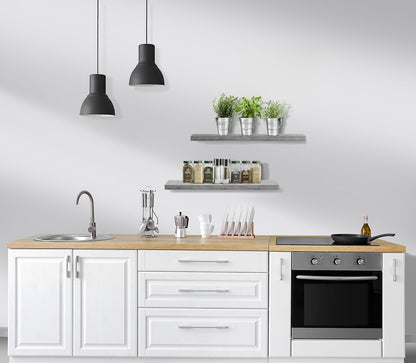 Sorbus Floating Shelves for Wall - 24" Bathroom Shelves, Wall Decor for Bedroom, Kitchen, Living Room, Home Decor & Book Storage - Mounted Floating Shelf with Invisible Brackets (Gray, 2 Pack)