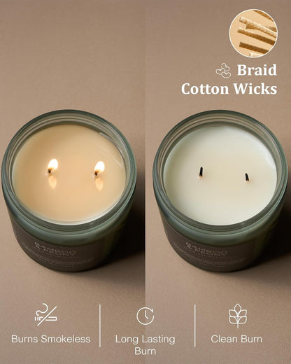 M&SENSE Bamboo Peony Scented Candle, 11.6oz Aromatherapy Jar Candle, 70 Hour Burn Time, Natural Soy Wax Blend, Stress Relief, Home Fragrance