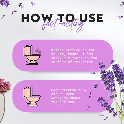 Clean-n-Fresh Toilet Spray for Poop, Lavender 6.8 Fl.Oz, Air Freshener Bathroom Spray, Odor Eliminator| Up to 400+ Uses