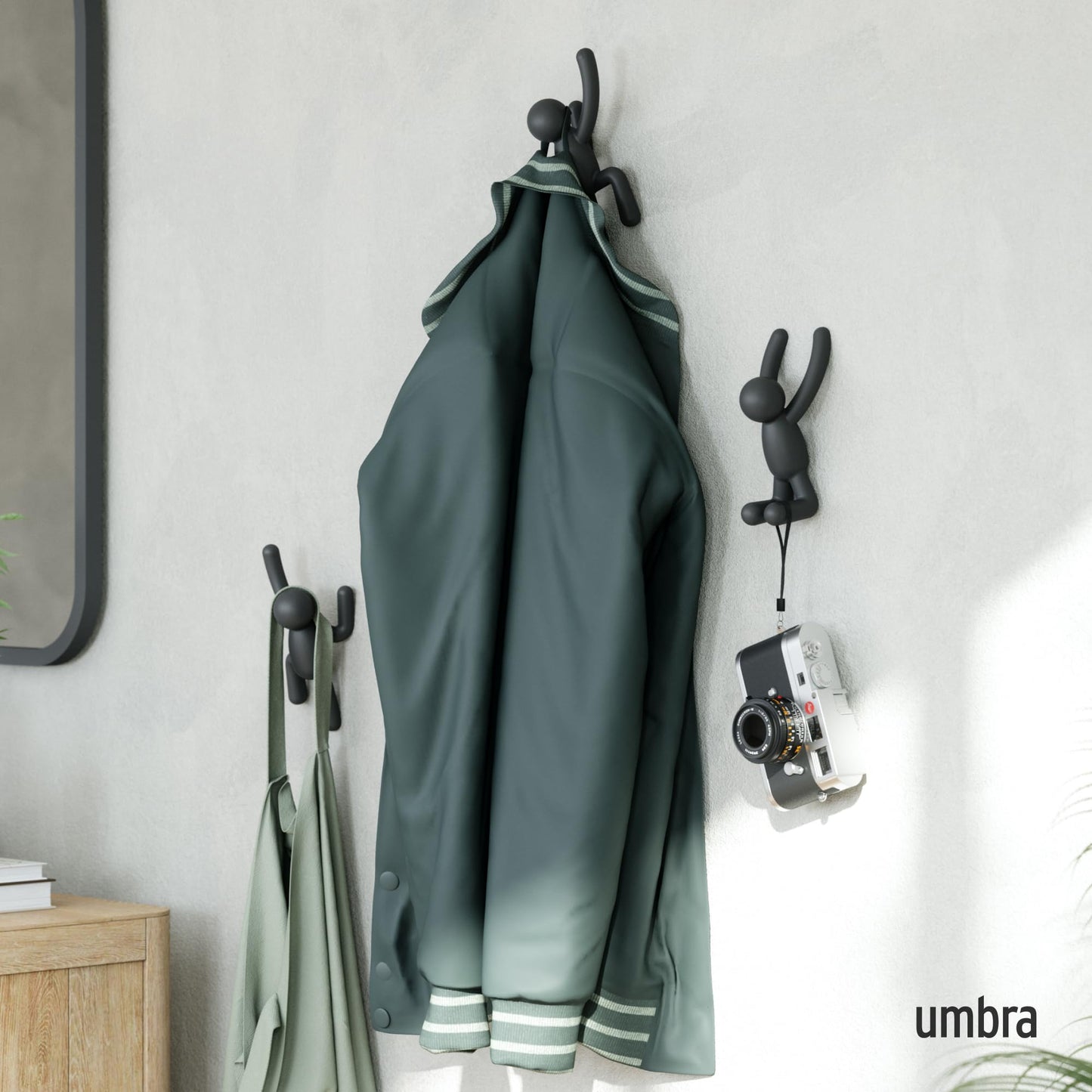 Umbra Buddy Wall Hooks – Decorative Wall Mounted Coat Hooks for Hanging Coats, Scarves, Bags