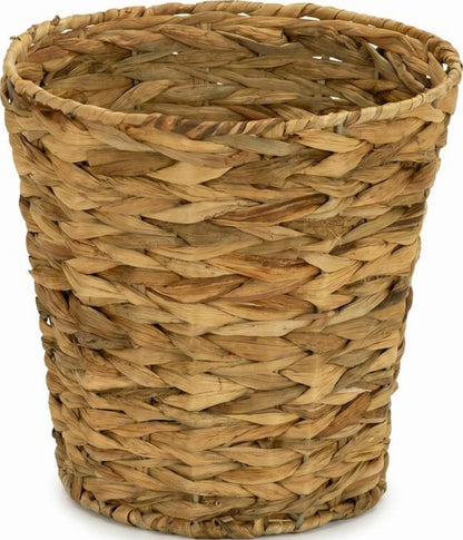Household Essentials Wicker Waste Basket, Woven Leaf Basket with Wire Frame, Trash Bin or Storage
