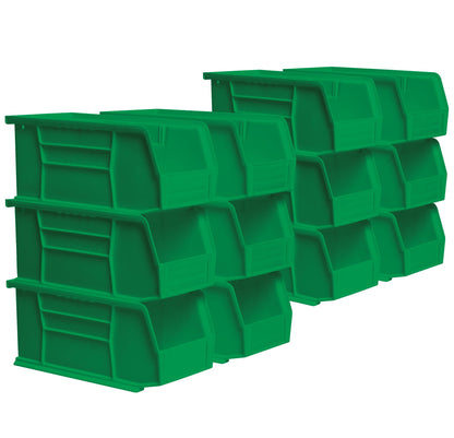 Akro-Mils 30230 AkroBins Plastic Storage Bins, 11"x5"x5", Green, 12-Pack