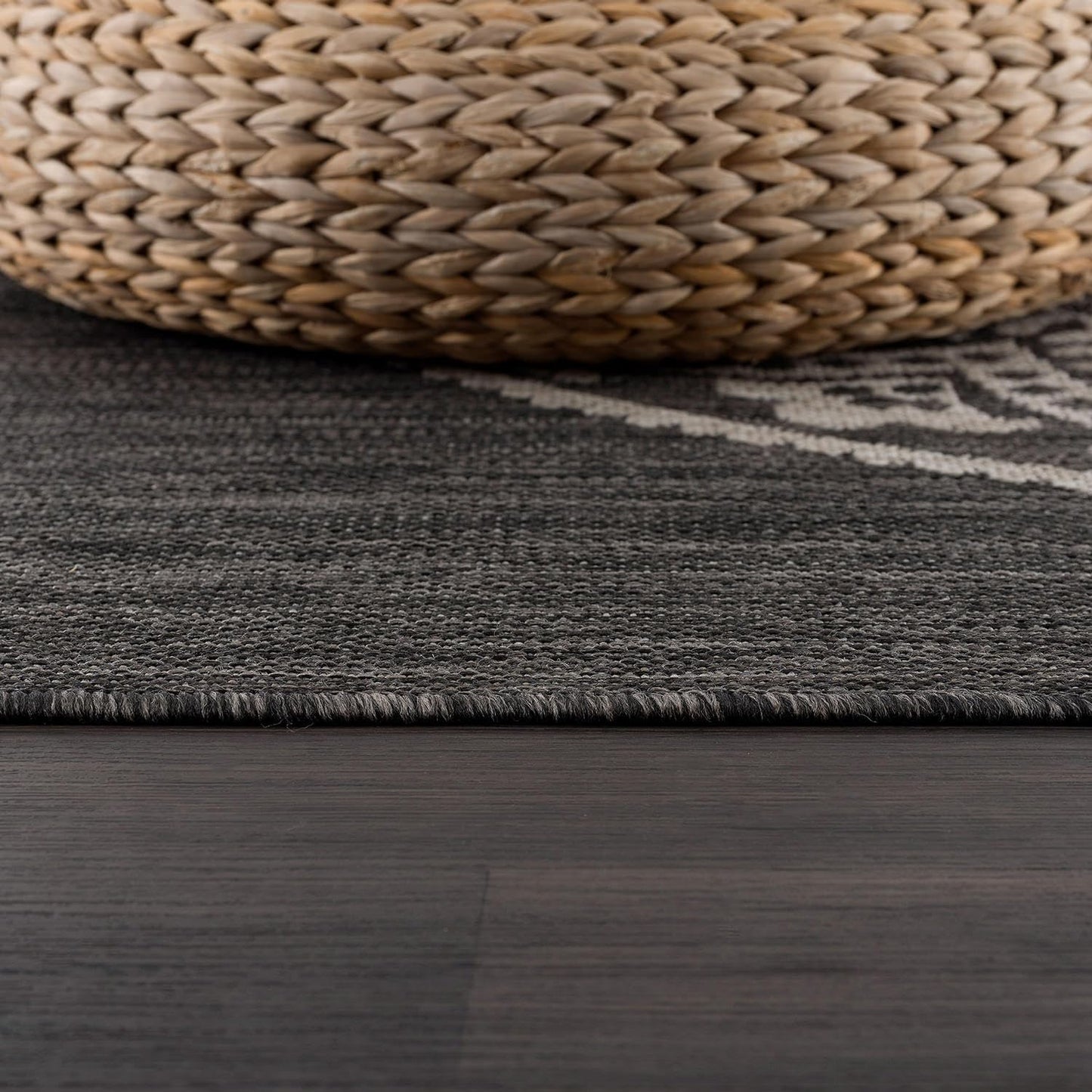 CAMILSON Outdoor Rug 6x9 Modern Area Rugs for Indoor and Outdoor Patios and Porches - Waterproof Washable Non-Shedding Easy-to-Clean Outside Carpet (6 x 9, Medallion - Dark Grey/Light Grey)