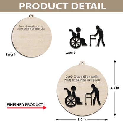 Funny Christmas Ornaments 2024, Unique Christmas Ornaments, Funny Christmas Gag Gifts for Men Women, Friends, Wooden Ornaments for Christmas Tree, Funny Ornaments for Adults