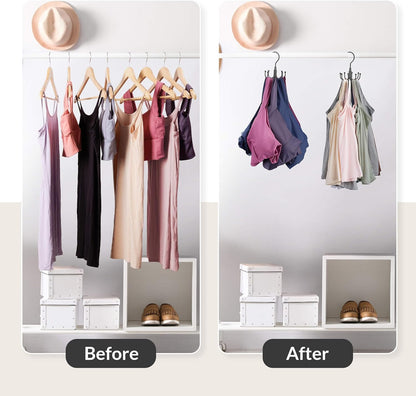 ZEDODIER Tank Top Hanger, Rotatable Bra Organzier for Closet, Max 24 Storage Capacity Sport Bra Holder, Metal Space Saving Closet Organizers and Storage, Black