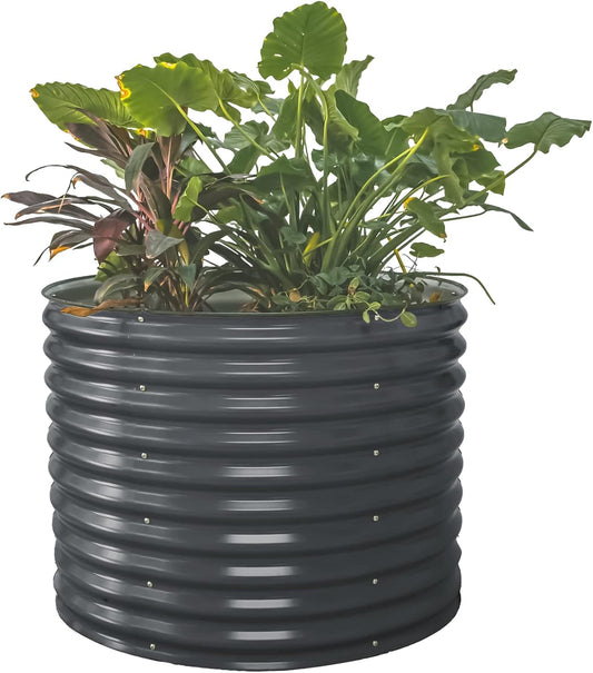 Vego garden 32" Tall 42" Round Raised Garden Bed Raised Bed Planter Box for Vegetables Flowers Patio-Modern Gray