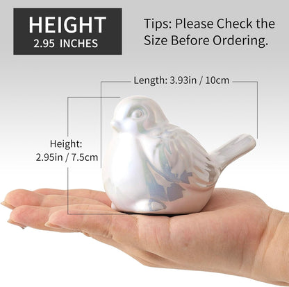 Set of 2 Colorful White Small Birds Statues Home Decor Modern Boho Style Figurine Decorative Ornaments for Living Room, Bedroom, Office Desktop, Cabinets, Shelf