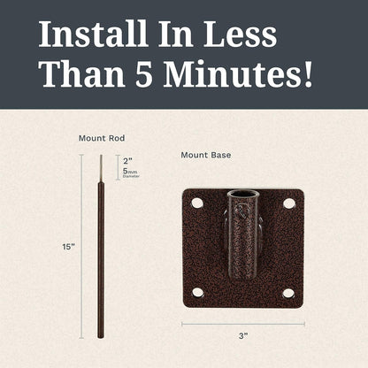 EZ Vane Birdhouse Weathervane — Post Mount, Wind Cups, Antique Copper Finish, Steel with Durable Triple Powder Coating, Handcrafted in USA