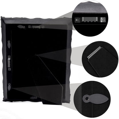 5x7 Vintage Picture Frame with Embossed Flower Design, Black Ornate Frame for 5x7 Pictures, Hand-Crafted Resin Antique Frames for Tabletop & Wall Hanging, Home Decor (Black)