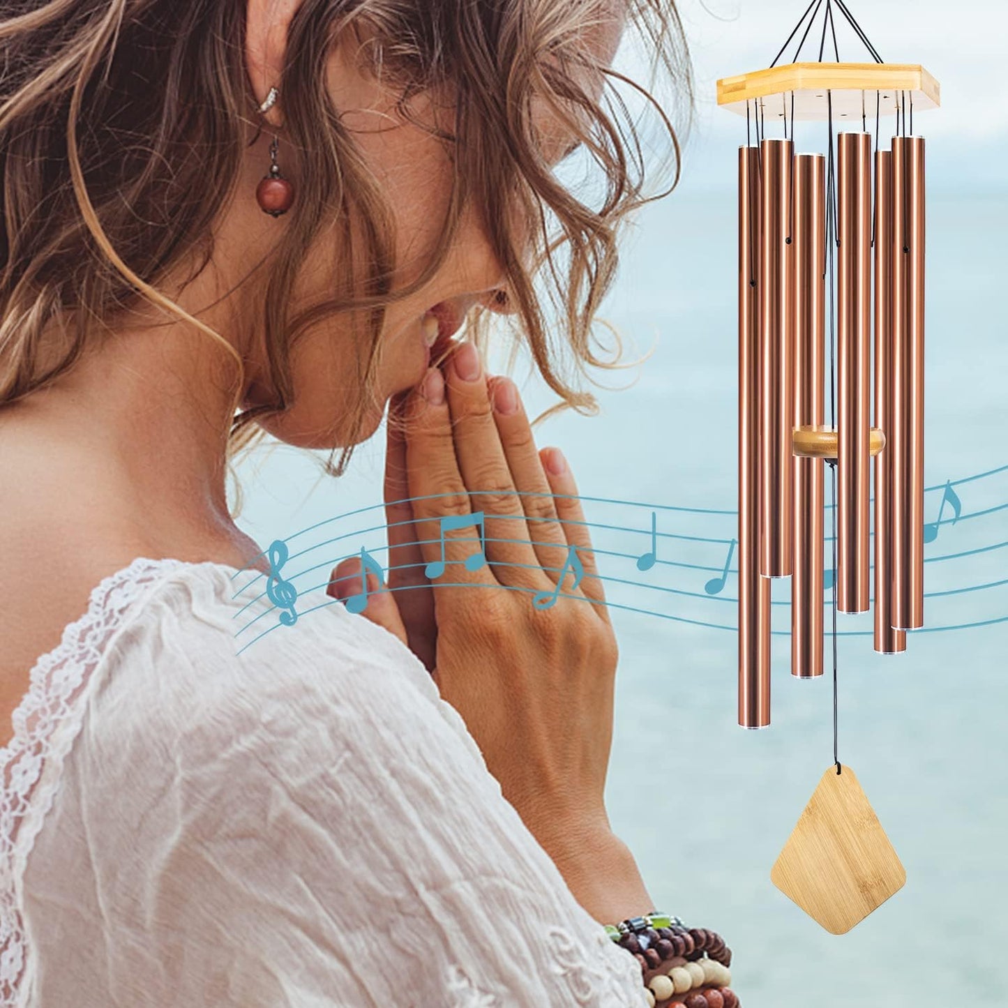Wind Chimes Outdoor Large Deep Tone, 36 Inches WindChimes Outdoor Memorial Wind Chime for Mom/Housewarming/Christmas, Windchime for Outside Garden, Patio, Home Decor
