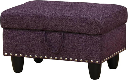 Ottoman Rectangular Storage Ottoman Bench, Footrest Stool Footstool with Lid for Living Room, Bedroom, Entryway, Brown, 28.5"x19.5"x17.5"
