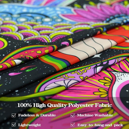 Lunerfex Mushroom Tapestry Pink Flowers Tapestry for Bedroom Aesthetic Tapestries Cute Floral Tapestries Wall Hanging for Bedroom and Living Room Decor Pink Flowers 60×80 Inches