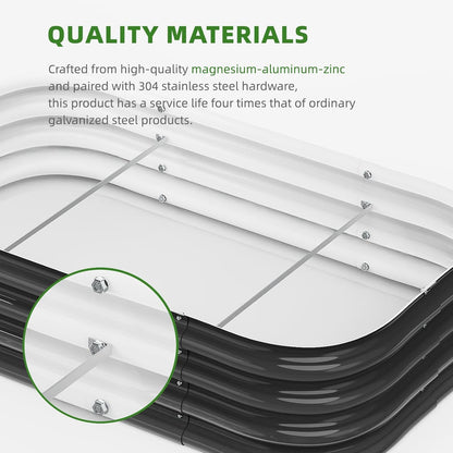 DaisyVibe Raised Garden Bed Kit, Planter Raised Garden Boxes Outdoor, Oval Large Metal Raised Garden Beds for Vegetables Flowers (Grey, 6.5ftx2ftx1ft)